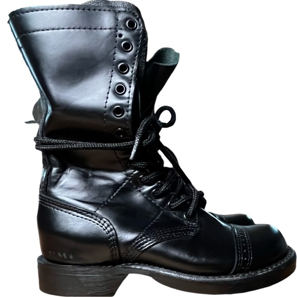 CORCORAN Women’s Lace Up Boot 1515 Black Leather Size 5 Military Moto Grunge - Picture 2 of 15